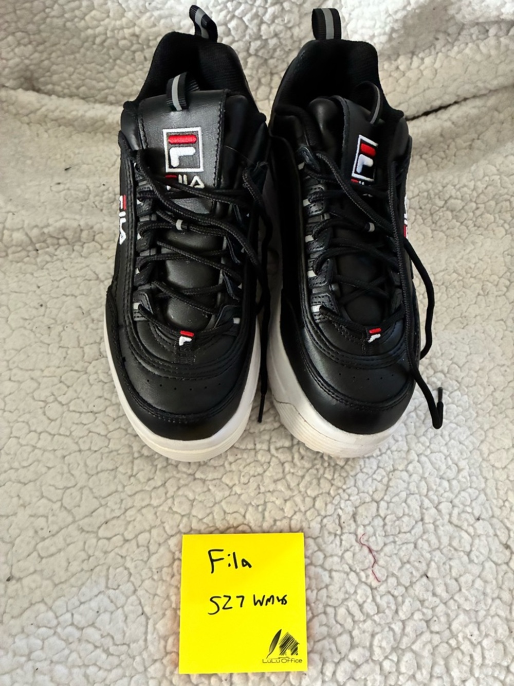 Fila Men's Black and White Platform Sneakers
